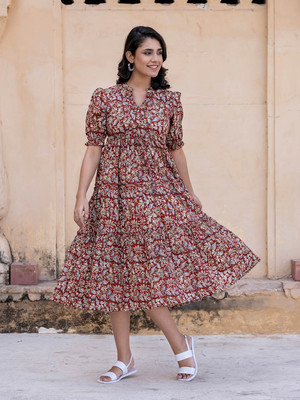 Femvy Anarkali Gown(Brown)