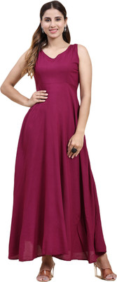 ANUSHIL Flared/A-line Gown(Pink)