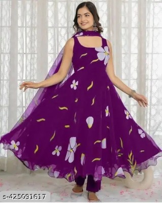 A A ITALIA Anarkali Gown(Purple)