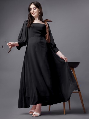 Femvy Anarkali Gown(Black)