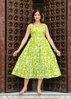 ZenaFashion Anarkali Gown(Green)