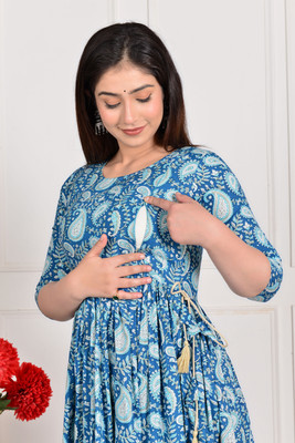 Gujari Flared/A-line Gown(Blue)
