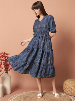 Femvy Flared/A-line Gown(Blue)