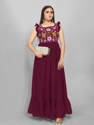 AMALAK Anarkali Gown(Maroon)