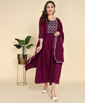 NARI DREAM Anarkali Gown(Purple)