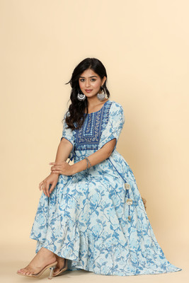 ftDiva Anarkali Gown(Blue)