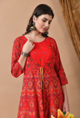 ftDiva Anarkali Gown(Red)