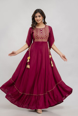 ftDiva Anarkali Gown(Maroon)