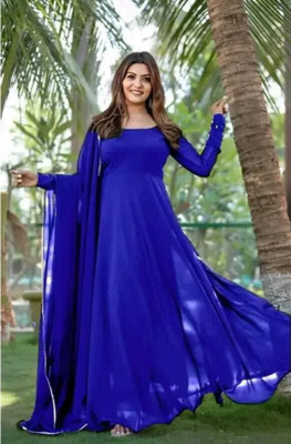 RIYAACLOTHING Anarkali Gown(Blue)