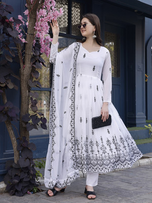 Trijal Fab Anarkali Gown(White)