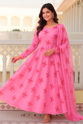 mogal fashion Anarkali Gown(Pink)