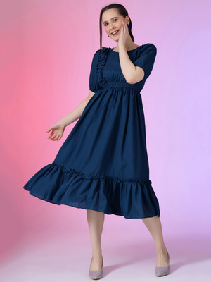 Femvy Flared/A-line Gown(Blue)