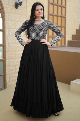 LVS TRENDZ Anarkali Gown(Black)