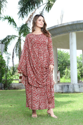 GROMint Anarkali Gown(Maroon)