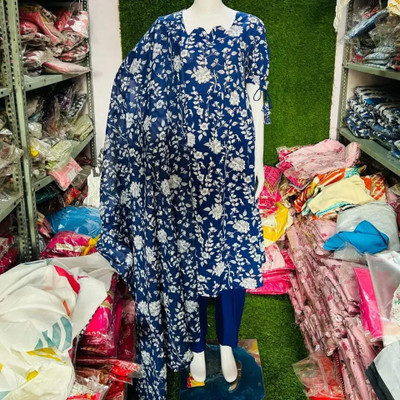 PANJURLI Flared/A-line Gown(Blue, White)