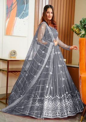 A To Z Cart Flared/A-line Gown(Grey)