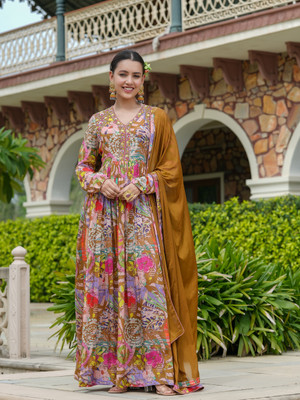 aaraas Anarkali Gown(Multicolor)
