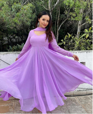 maacreation Anarkali Gown(Purple)