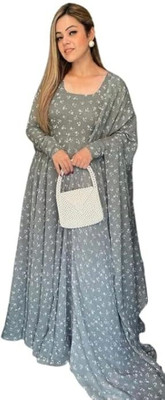 AVSAR TRENDZ Anarkali Gown(Grey)