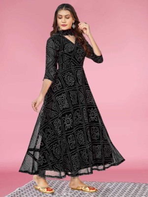 RK Creation Flared/A-line Gown(Black)