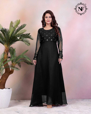 SK Creation Flared/A-line Gown(Black)