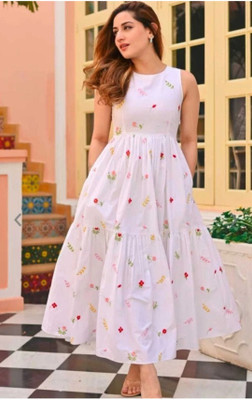 timgem Anarkali Gown(White)