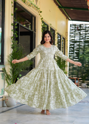 AASHLEY Flared/A-line Gown(Green)