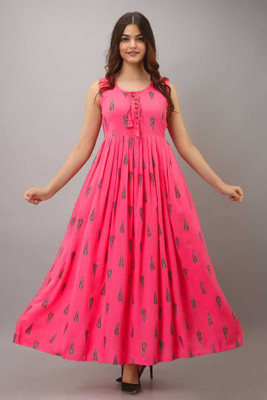 Janki Flared/A-line Gown(Pink)