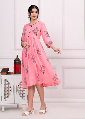 HUSSIAN CREATION Flared/A-line Gown(Pink)