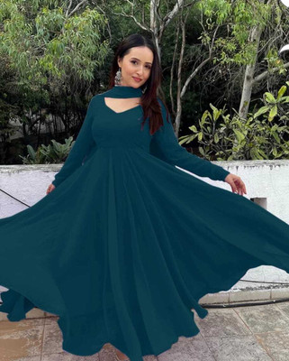 Heer Enterprise Anarkali Gown(Green)