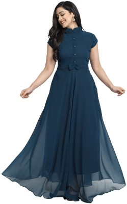 VHM FASHION Flared/A-line Gown(Blue)