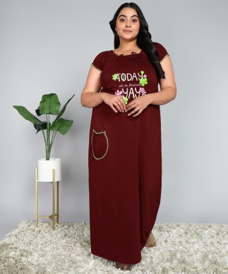 Outer Wear Ayam Exports Women Nighty(Brown)