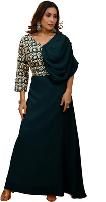 SANCIA Flared/A-line Gown(Dark Blue)