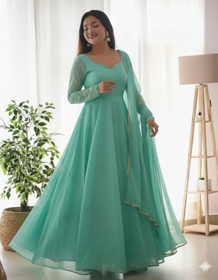 KELIFASHION Anarkali Gown(Black)