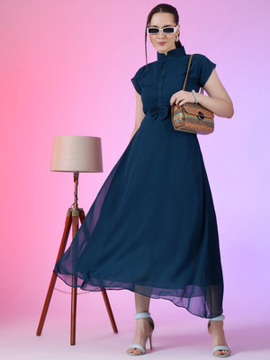 Femvy Flared/A-line Gown(Blue)