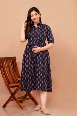 ATHARVSTYLES Flared/A-line Gown(Blue)