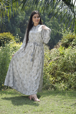 STYLEREVOLVER Flared/A-line Gown(Grey)