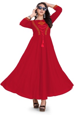 TRIGYA Anarkali Gown(Red)