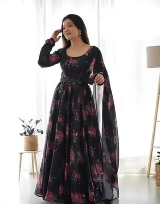 D'CART Flared/A-line Gown(Black)