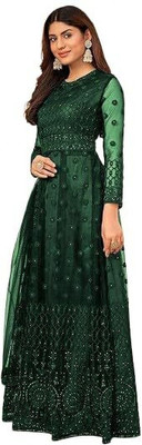 Kitvillaa Anarkali Gown(Dark Green)