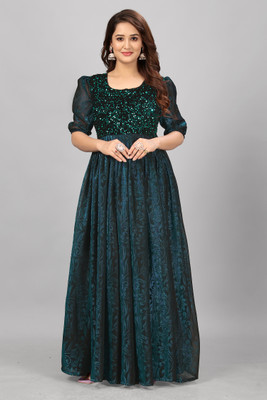 Aizii Flared/A-line Gown(Green)