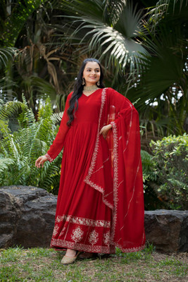 Tilton Anarkali Gown(Red)