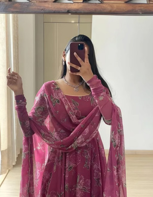 DiyaFab Anarkali Gown(Pink)