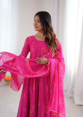 DRI ENTERPRISE Anarkali Gown(Pink)