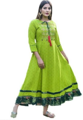 Maae aTTire Anarkali Gown(Green)