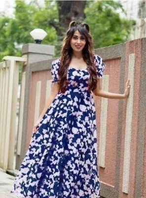 iEthniya Anarkali Gown(Blue)
