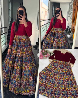 THE KAVYAHI FASHION Anarkali Gown(Maroon)