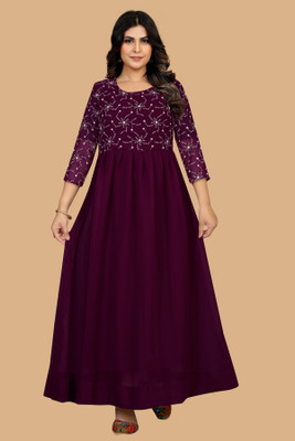 DURADERO Flared/A-line Gown(Purple)