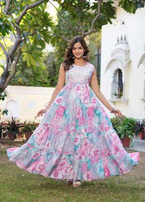 AASHLEY Flared/A-line Gown(Light Blue)
