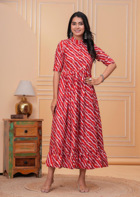 Teja Art Anarkali Gown(Red)
